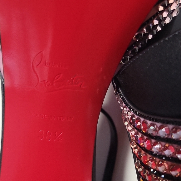 NIB2295 CHRISTIAN LOUBOUTIN Sandaloo Strass Red Sole Platform Sandals 38.5 8 - Picture 15 of 16